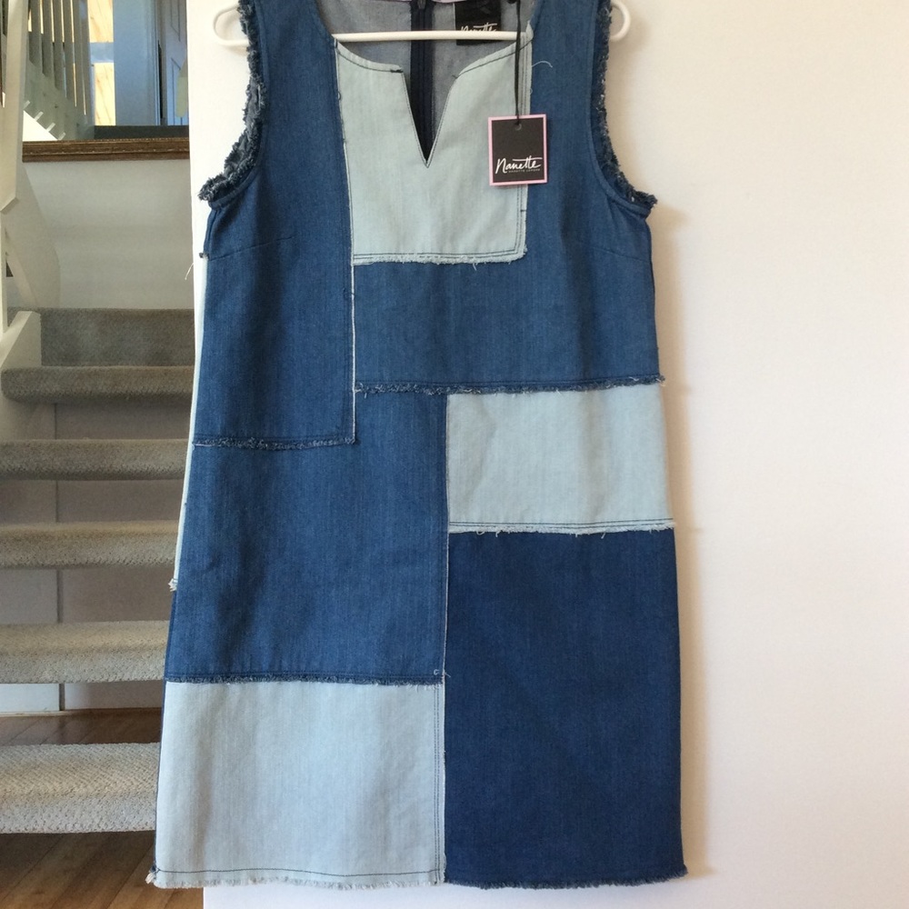 NWT Nanette patchwork Jean dress